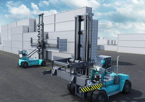 Laden container handlers